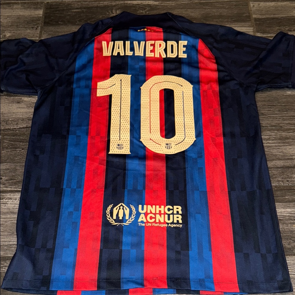 Nike Men's FC Barcelona Valverde #10 Jersey - Navy, Red, Blue